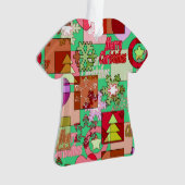 継ぎ目のないメリークリスマスの幾何学的な形状パターン オーナメント (正面)