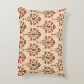 継ぎ目のないヨモギの花柄のデザインクリームバックグル アクセントクッション (裏面(縦))