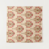 継ぎ目のないヨモギの花柄のデザインクリームバックグル タペストリー (正面(横))