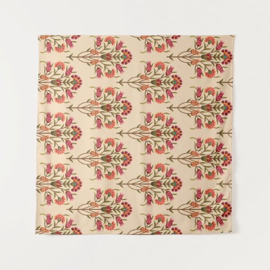 継ぎ目のないヨモギの花柄のデザインクリームバックグル タペストリー (正面(横))