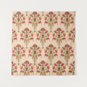 継ぎ目のないヨモギの花柄のデザインクリームバックグル タペストリー (正面)