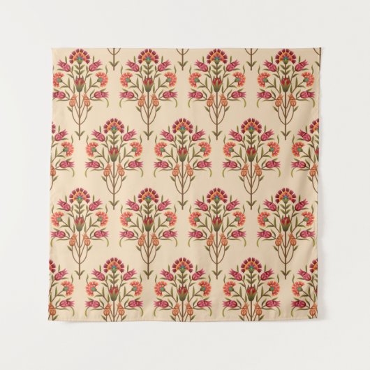 継ぎ目のないヨモギの花柄のデザインクリームバックグル タペストリー (正面)