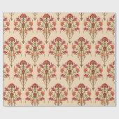 継ぎ目のないヨモギの花柄のデザインクリームバックグル ラッピングペーパー (フラット)