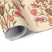 継ぎ目のないヨモギの花柄のデザインクリームバックグル ラッピングペーパー (ロールコーナー)