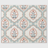 継ぎ目のないヴィンテージオーナメントと花の枝 ラッピングペーパー (フラット)