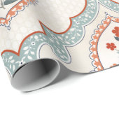 継ぎ目のないヴィンテージオーナメントと花の枝 ラッピングペーパー (ロールコーナー)