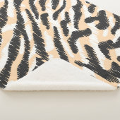 継ぎ目のないヴィンテージ・スクリブル・ゼブラ・レオパード・ファー・パター シェルパブランケット (3/4)