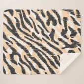 継ぎ目のないヴィンテージ・スクリブル・ゼブラ・レオパード・ファー・パター シェルパブランケット (正面(横))