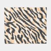 継ぎ目のないヴィンテージ・スクリブル・ゼブラ・レオパード・ファー・パター フリースブランケット (正面(横))