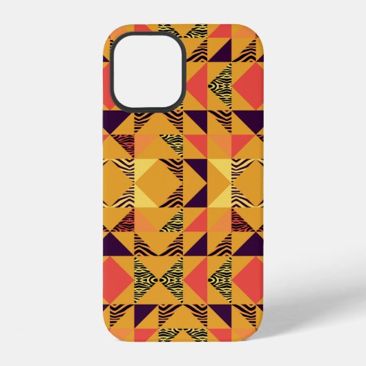 継ぎ目のない三角形のパターン抽象芸術の背景 iPhoneケース (裏面)