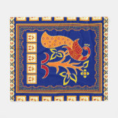 継ぎ目のない伝統的縁どインディアン(クジャク付き) フリースブランケット (正面(横))