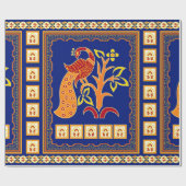 継ぎ目のない伝統的縁どインディアン(クジャク付き) ラッピングペーパー (フラット)