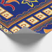 継ぎ目のない伝統的縁どインディアン(クジャク付き) ラッピングペーパー (角)