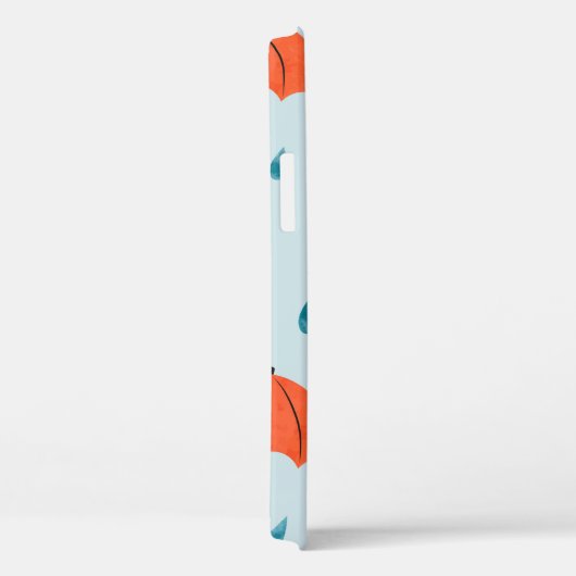 継ぎ目のない傘と雨粒の模様。ウォーターコ Case-Mate iPhoneケース (裏面 / 右)