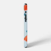 継ぎ目のない傘と雨粒の模様。ウォーターコ iPhoneケース (左側面)