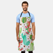 継ぎ目のない多汁質の模様。水彩指 エプロン (着用した状態)