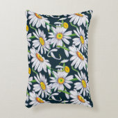 継ぎ目のない大きなカモミールの花柄、花びら  アクセントクッション (正面(垂直))