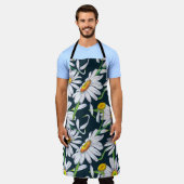 継ぎ目のない大きなカモミールの花柄、花びら  エプロン (着用した状態)