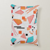継ぎ目のない学校の幾何学的なメンフィス形状パターンs アクセントクッション (裏面(縦))