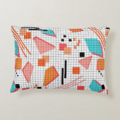 継ぎ目のない学校の幾何学的なメンフィス形状パターンs アクセントクッション (裏面)