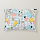 継ぎ目のない学校の幾何学的なメンフィス形状パターンs アクセントクッション (裏面)