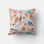 継ぎ目のない学校の幾何学的なメンフィス形状パターンs クッション (裏面)