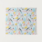 継ぎ目のない学校の幾何学的なメンフィス形状パターンs タペストリー (正面(横))