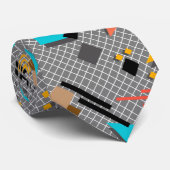 継ぎ目のない学校の幾何学的なメンフィス形状パターンs ネクタイ (ロール)