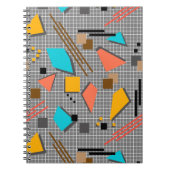 継ぎ目のない学校の幾何学的なメンフィス形状パターンs ノートブック (正面)