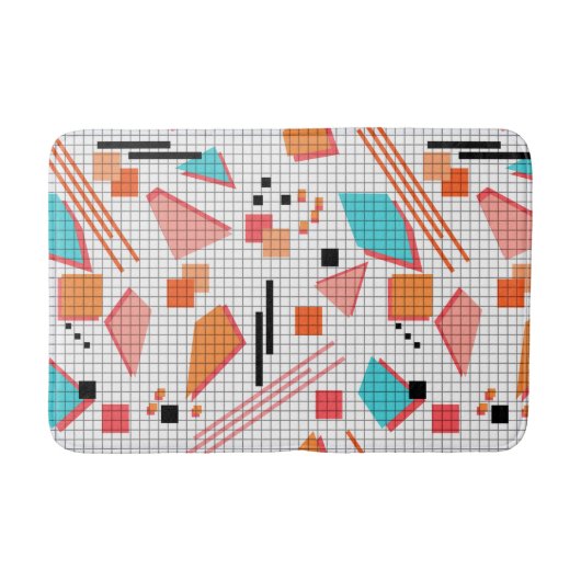 継ぎ目のない学校の幾何学的なメンフィス形状パターンs バスマット (正面)