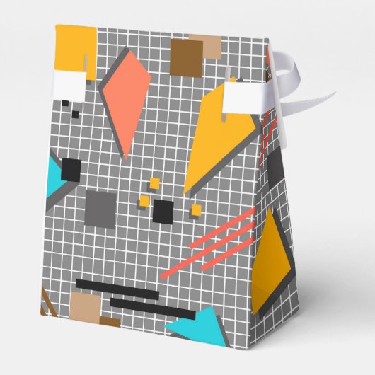 継ぎ目のない学校の幾何学的なメンフィス形状パターンs フェイバーボックス (裏面サイド)