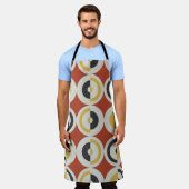 継ぎ目のない幾何カラフル円パターン エプロン (着用した状態)