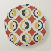 継ぎ目のない幾何カラフル円パターン ラウンドクッション (裏面)