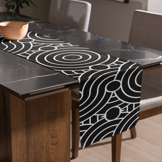 継ぎ目のない幾何学円 ショートテーブルランナー