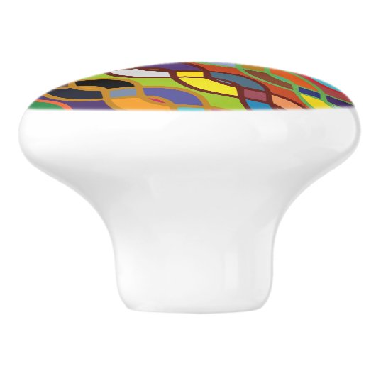 継ぎ目のない幾何数々の色のチェーンパターン セラミックノブ (側面)