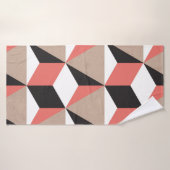 継ぎ目のない幾何白黒コーラル3Dシェイプ仲間 バスタオル (バスタオル)