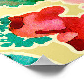 継ぎ目のない抽象芸術の描花のパターン ポスター (角)