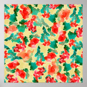 継ぎ目のない抽象芸術の描花のパターン ポスター (正面)