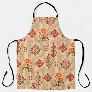 継ぎ目のない抽象芸術ムガルの花柄 エプロン