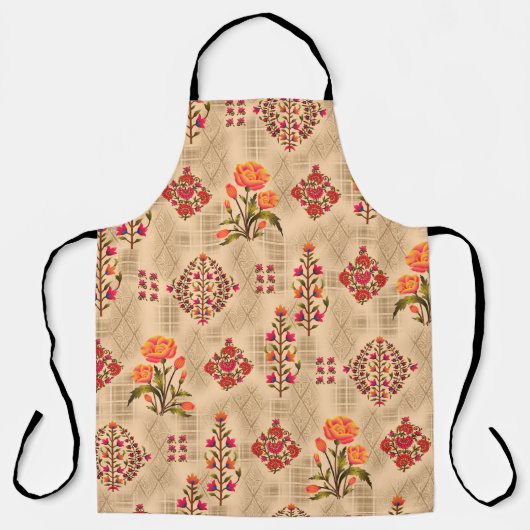 継ぎ目のない抽象芸術ムガルの花柄 エプロン (正面)