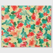 継ぎ目のない抽象芸術描の花 ラッピングペーパー (フラット)
