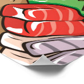 継ぎ目のない日本の食品パターン ポスター (角)