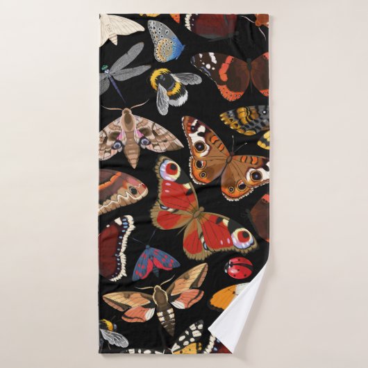 継ぎ目のない昆虫の模様 バスタオル (バスタオル)