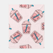 継ぎ目のない明るい模様の泡立て茶の果物の夏のDr フリースブランケット (正面)