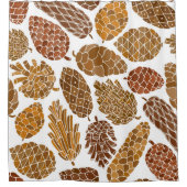 継ぎ目のない松果 シャワーカーテン (正面)