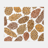 継ぎ目のない松果 フリースブランケット (正面(横))