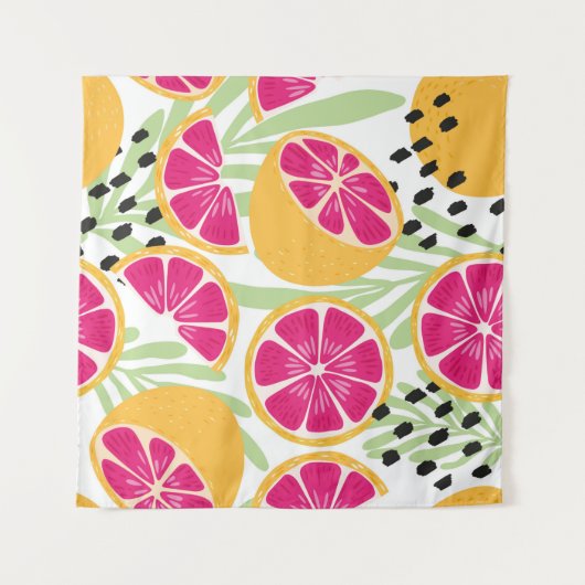 継ぎ目のない果実、熱帯lのグレープフルーツ タペストリー (正面(横))