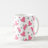 継ぎ目のない柄の子豚は飛ばない コーヒーマグカップ (正面右)