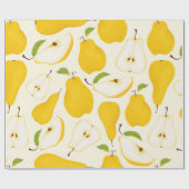 継ぎ目のない梨の模様。全違う果 ラッピングペーパー (フラット)