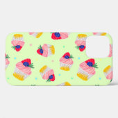 継ぎ目のない模様で、いちご入りのカップケーキ  Case-Mate iPhoneケース (裏面 (横))